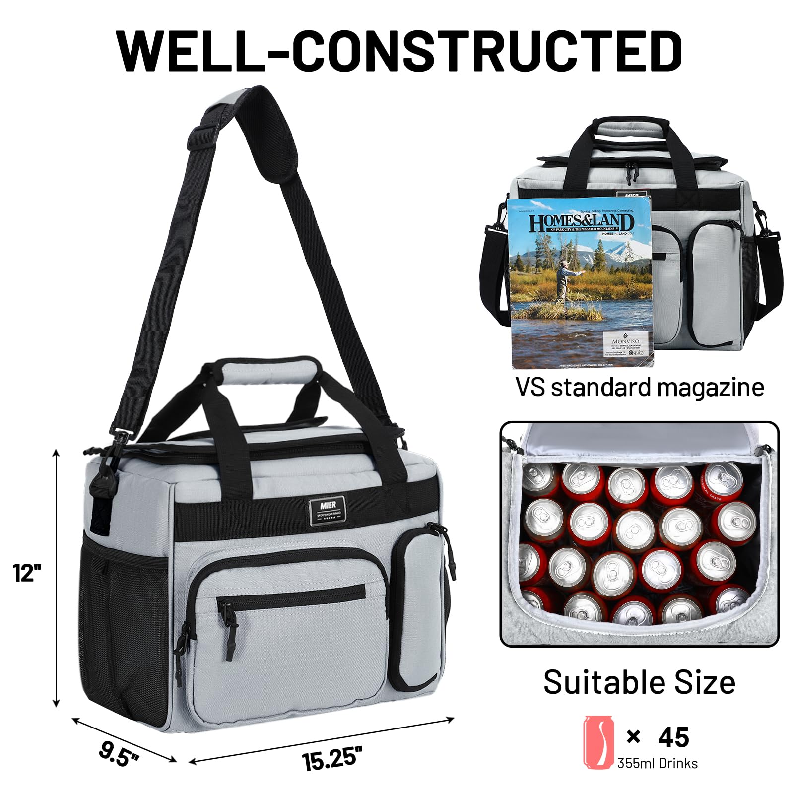 Foto 6 | Nevera Mier De 30 Litros, Extra Grande Y Suave Con Abrebotellas, Color Gris - Venta Internacional.