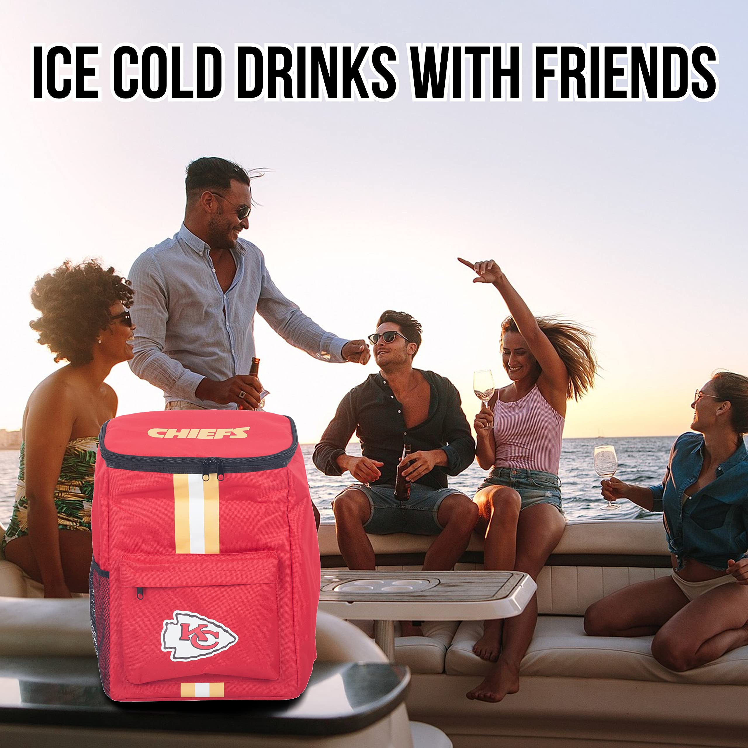Foto 6 | Mochila Térmica Foco Kansas City Chiefs Con Aislamiento, 24 Litros, 36 Latas - Venta Internacional.
