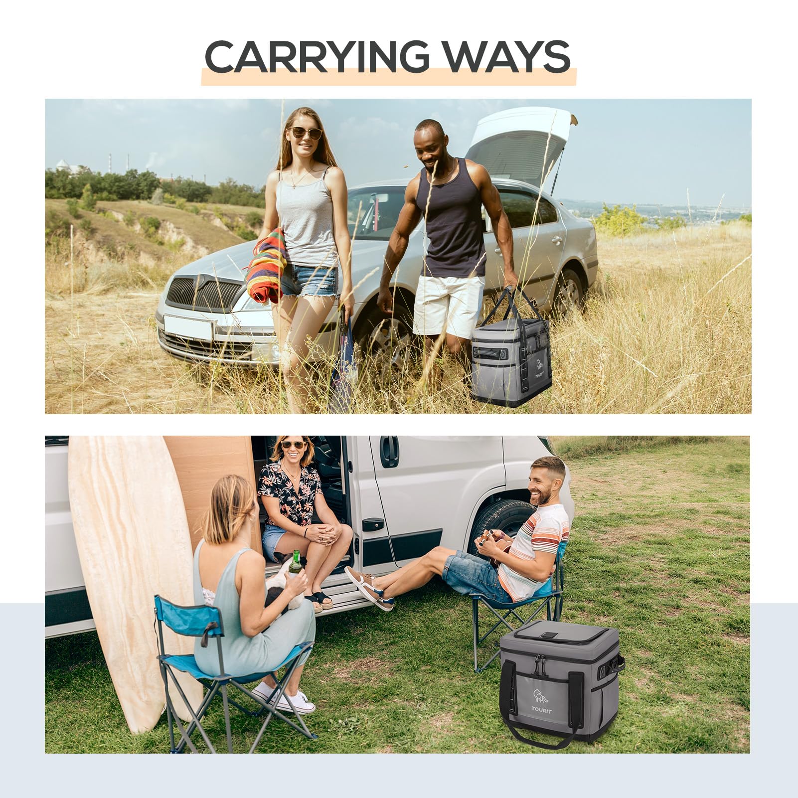 Foto 7 | Hielera Portátil Tourit De 29 Litros Con Capacidad Para 50 Latas Y Ruedas - Venta Internacional.