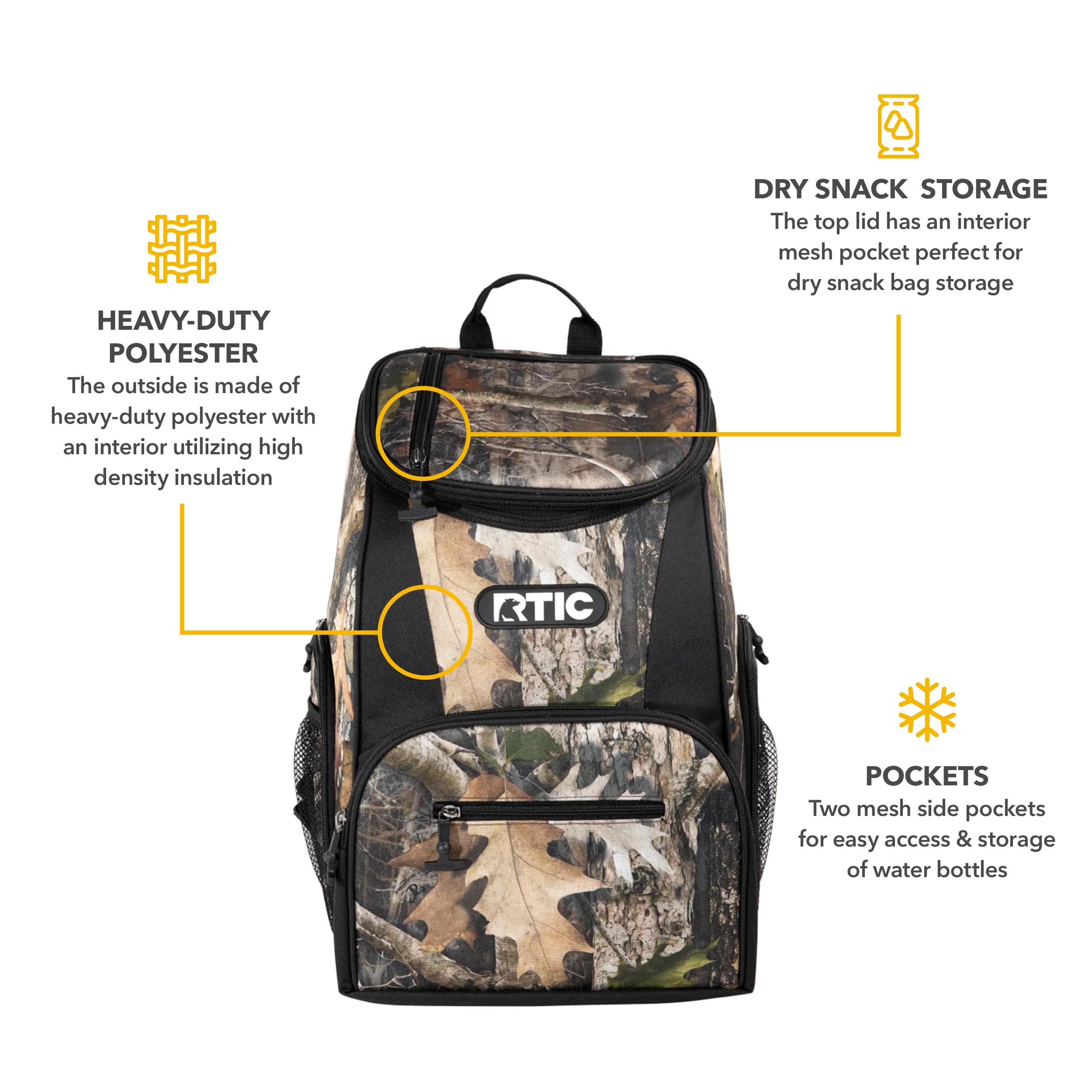 Foto 6 pulgar | Mochila Refrigeradora Rtic Kanati Camo De 15 Latas Con Capacidad Para 24 Horas De Frío - Venta Internacional.