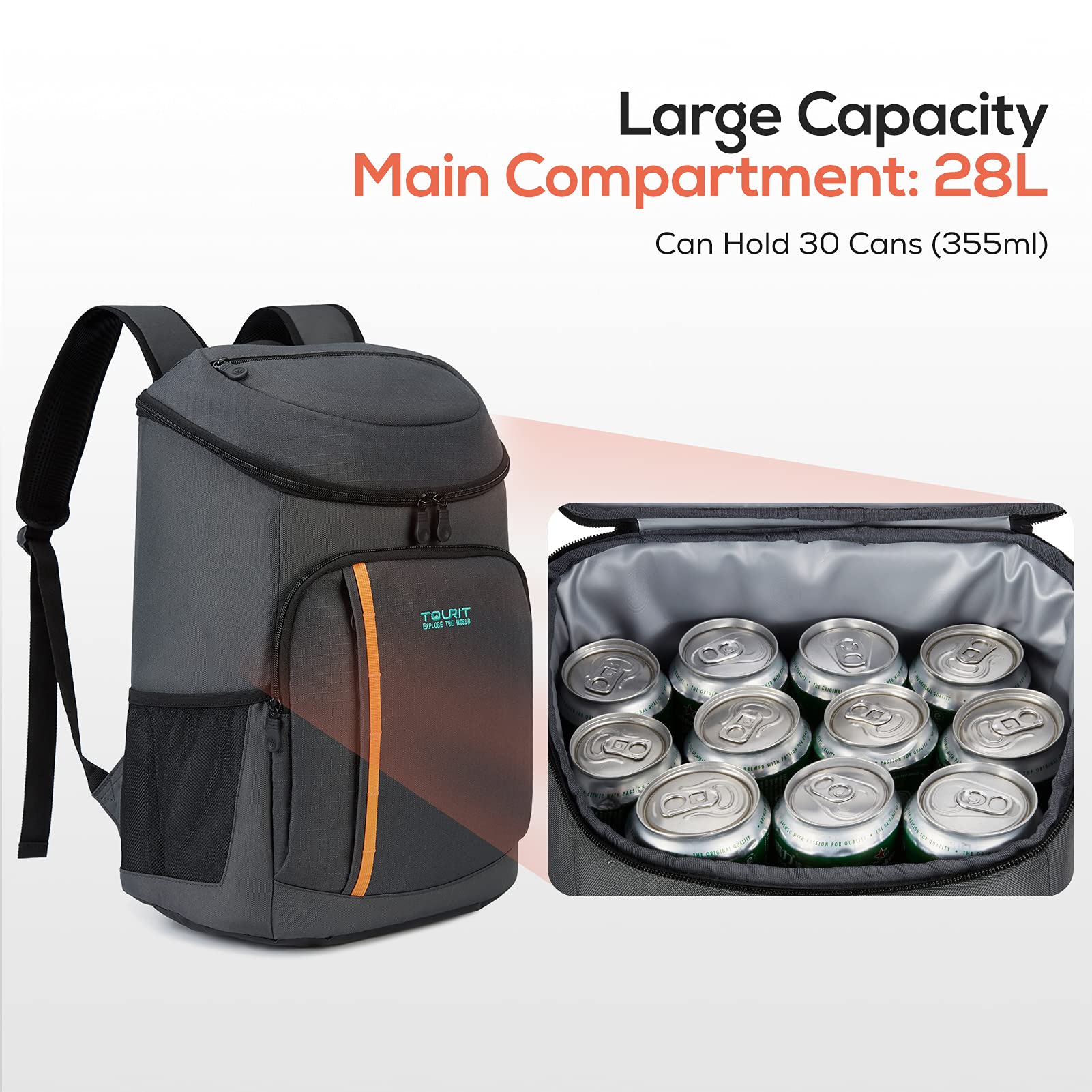 Foto 4 pulgar | Mochila Térmica Tourit Para 30 Latas, Ligera Y Aislante - Venta Internacional.