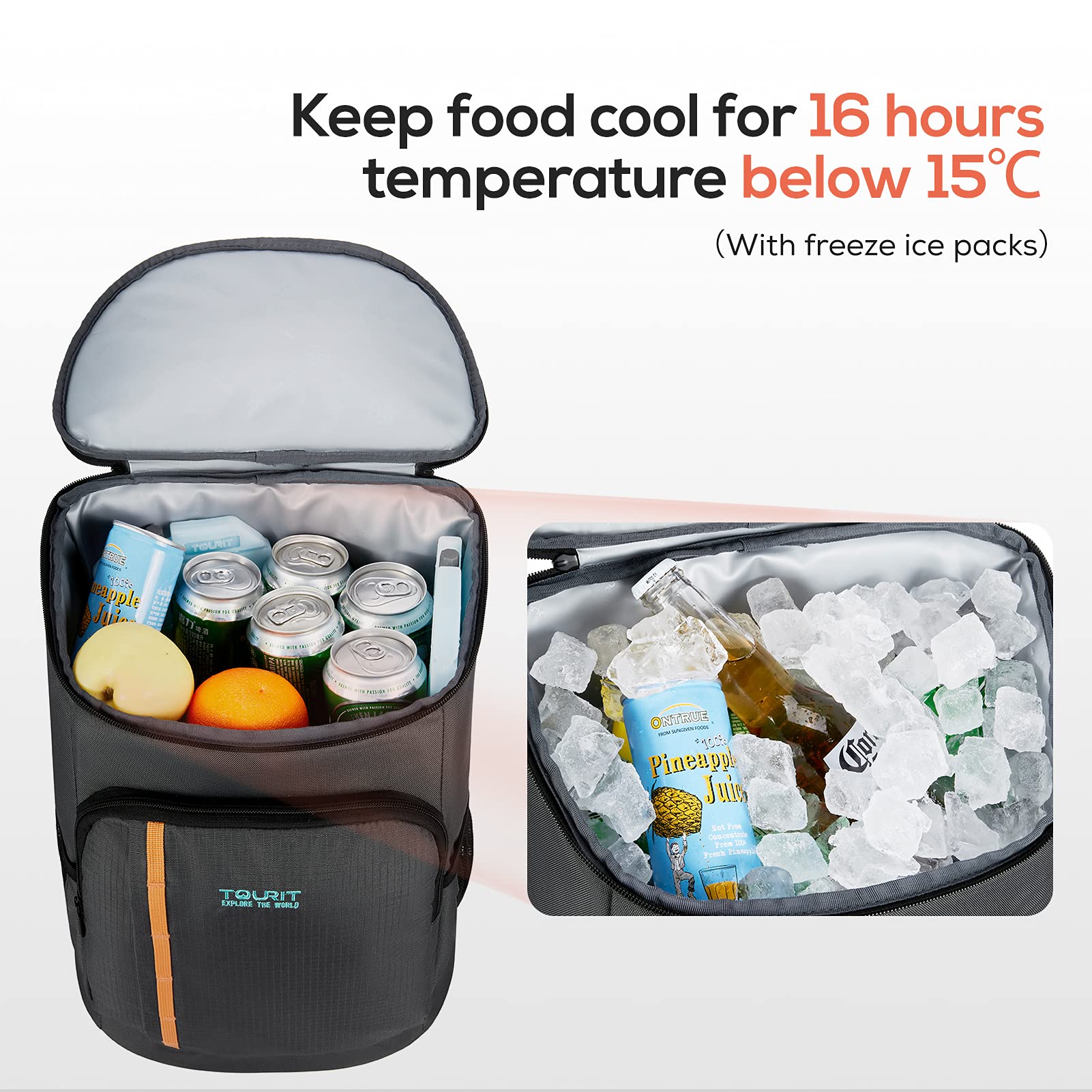 Foto 5 pulgar | Mochila Térmica Tourit Para 30 Latas, Ligera Y Aislante - Venta Internacional.