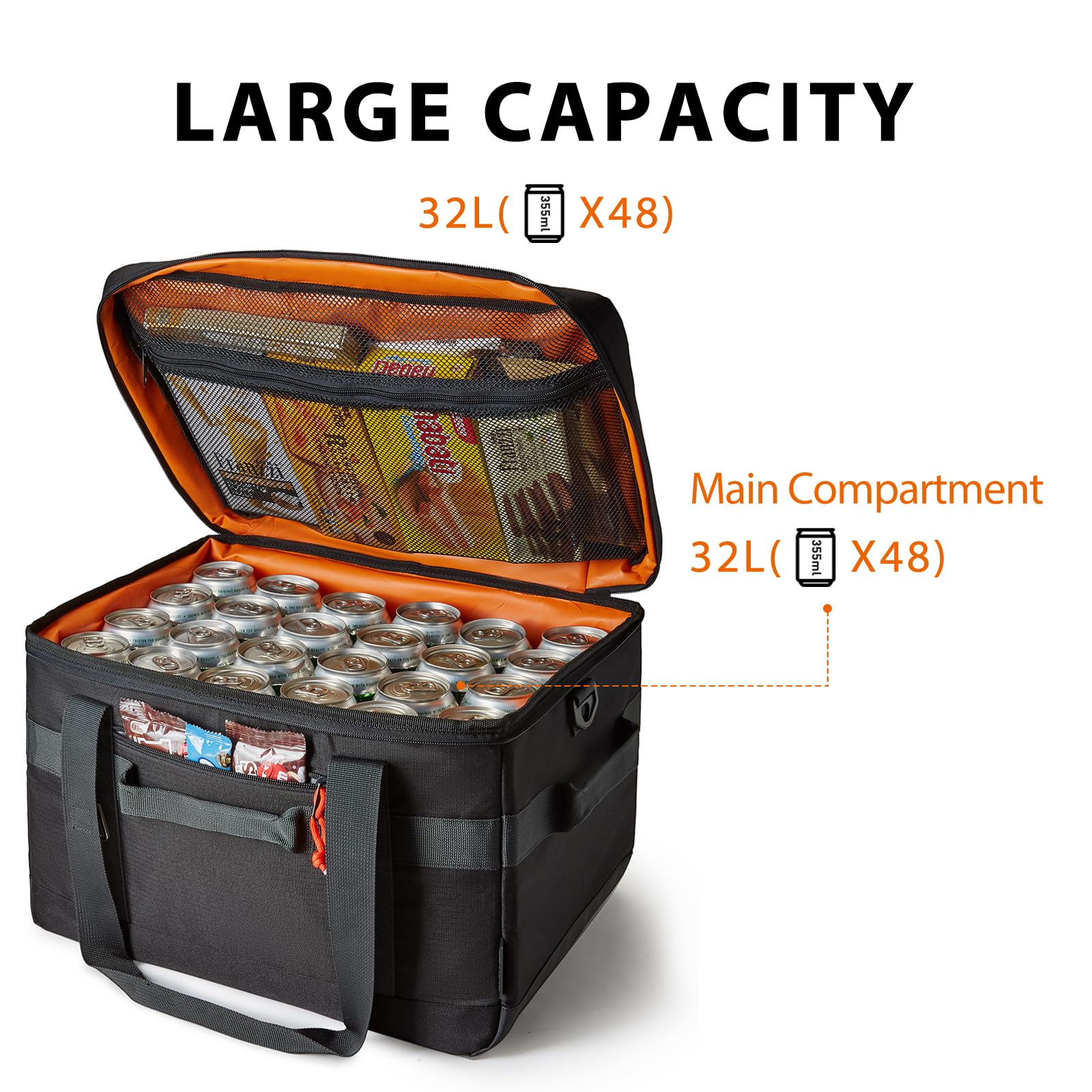 Foto 3 pulgar | Bolsa Térmica Tourit De 32 Litros Con Aislamiento, 48 Latas, Para Pícnic, Playa, Negra - Venta Internacional.