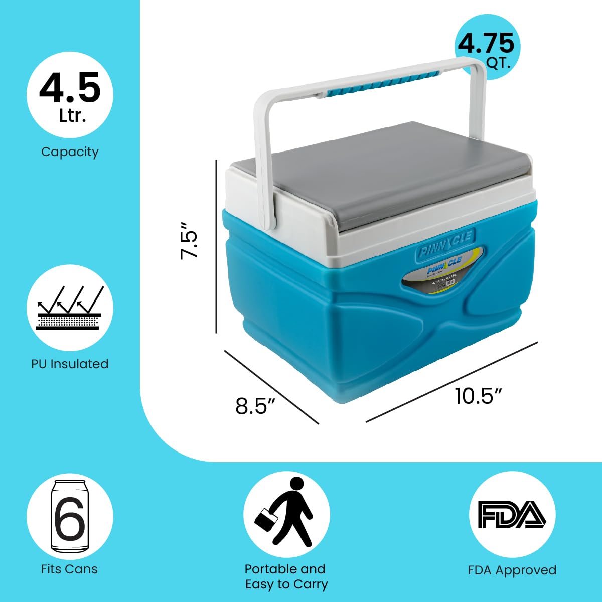 Foto 4 pulgar | Cooler Pinnacle Con Aislamiento De 4,5 A 11 Litros Para Acampar O Hacer Pícnic, Color Verde - Venta Internacional.