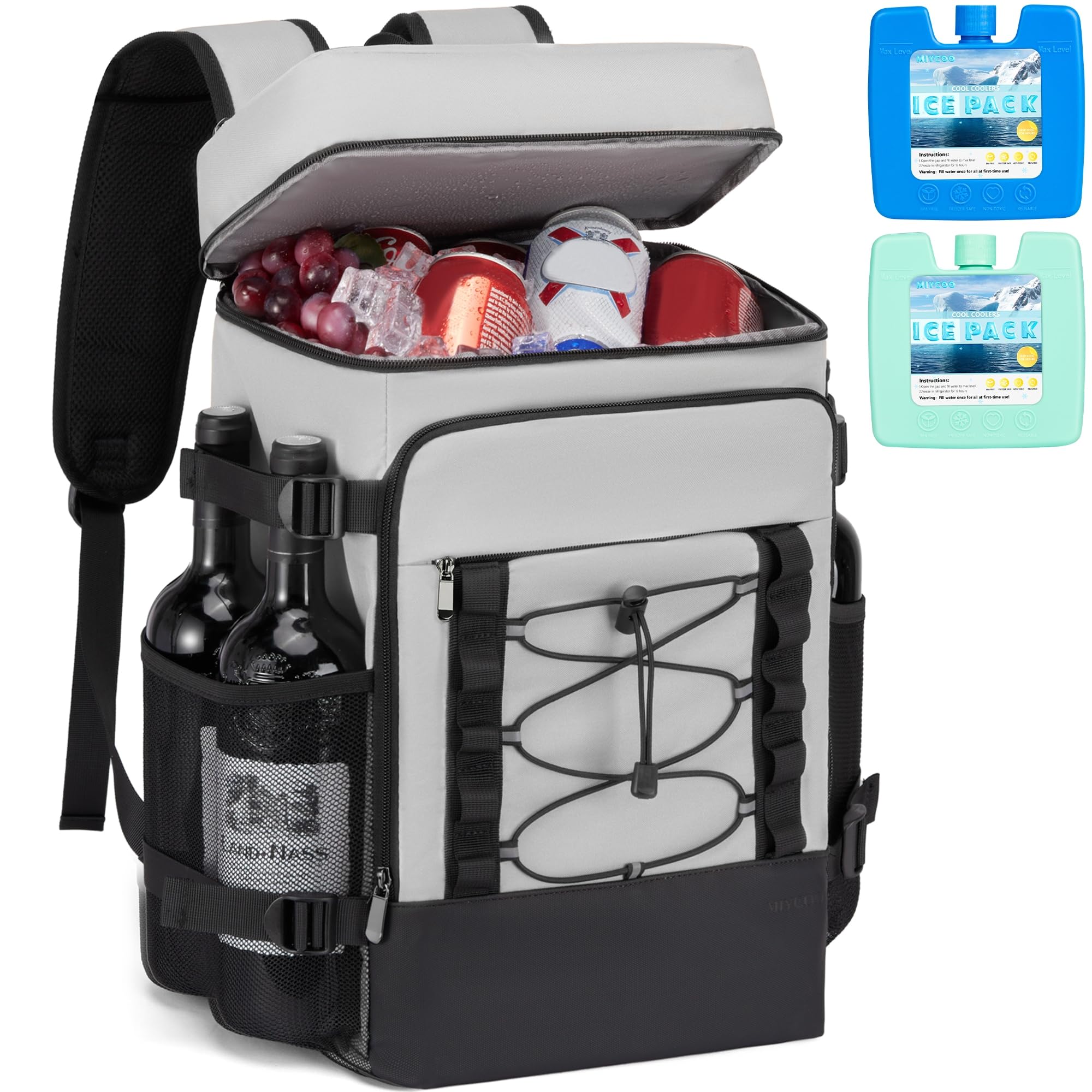 Foto 2 pulgar | Mochila Térmica Miycoo De 28 Litros Con Aislamiento Para 40 Latas Y 2 Bolsas De Hielo, Color Gris - Venta Internacional