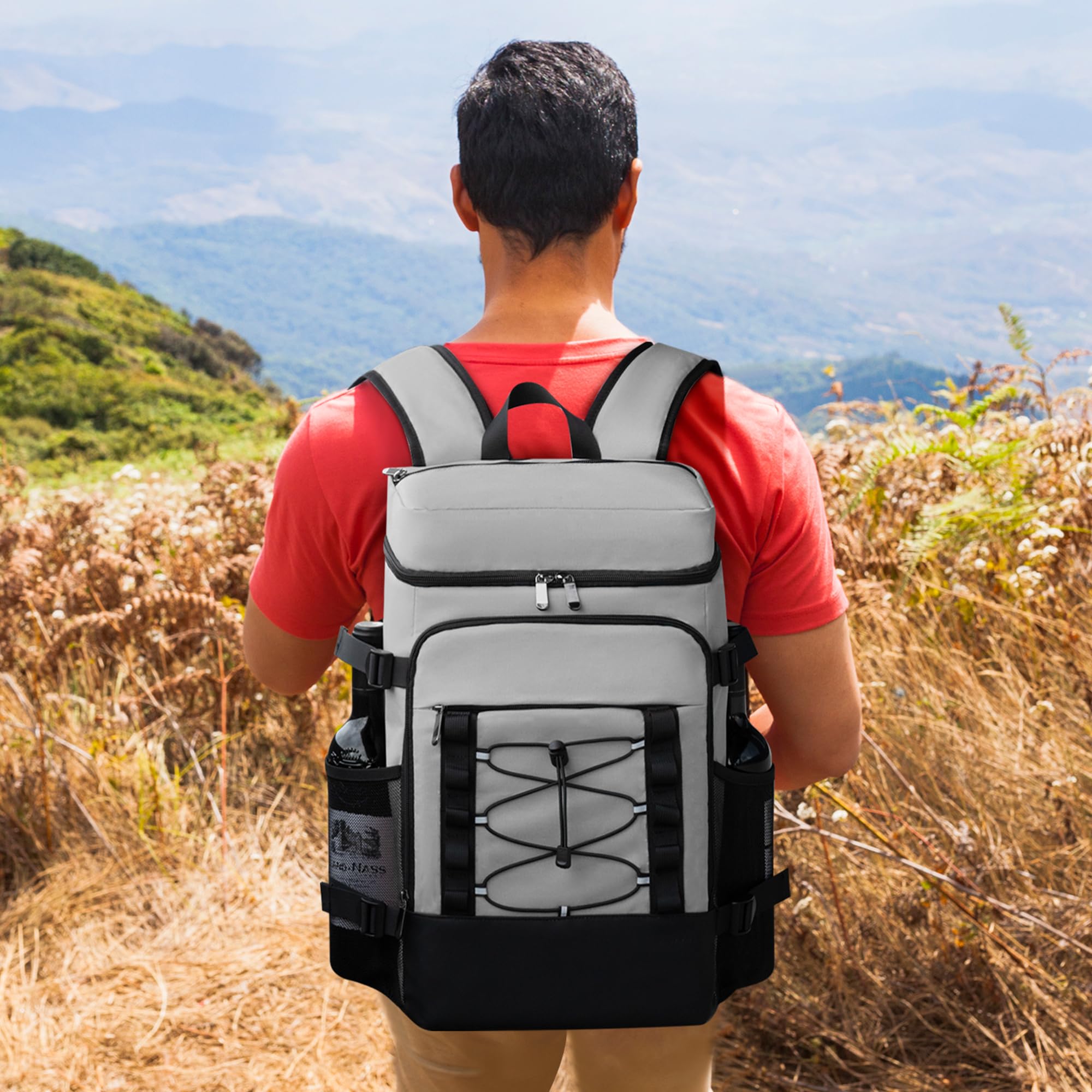 Foto 4 pulgar | Mochila Térmica Miycoo De 28 Litros Con Aislamiento Para 40 Latas Y 2 Bolsas De Hielo, Color Gris - Venta Internacional