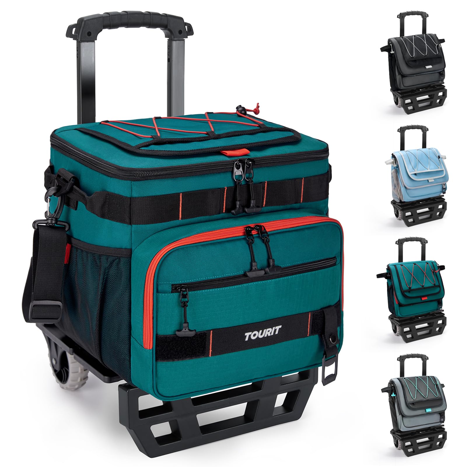 Cooler Tourit, Plegable, Con Aislamiento De 48 Latas Y Carro Todo Terreno - Venta Internacional.