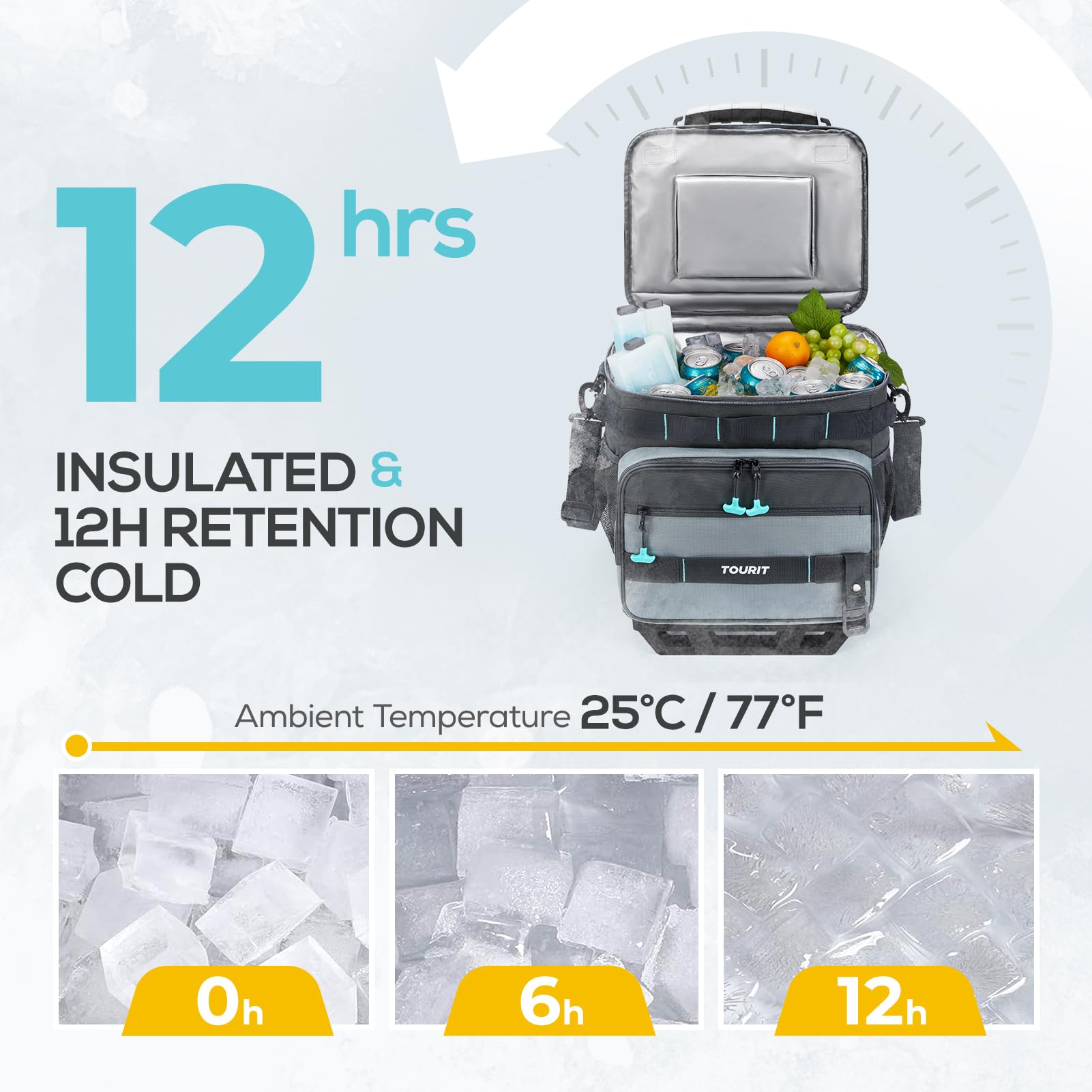 Foto 5 | Cooler Tourit, Plegable, Con Aislamiento De 48 Latas Y Carro Todo Terreno - Venta Internacional.