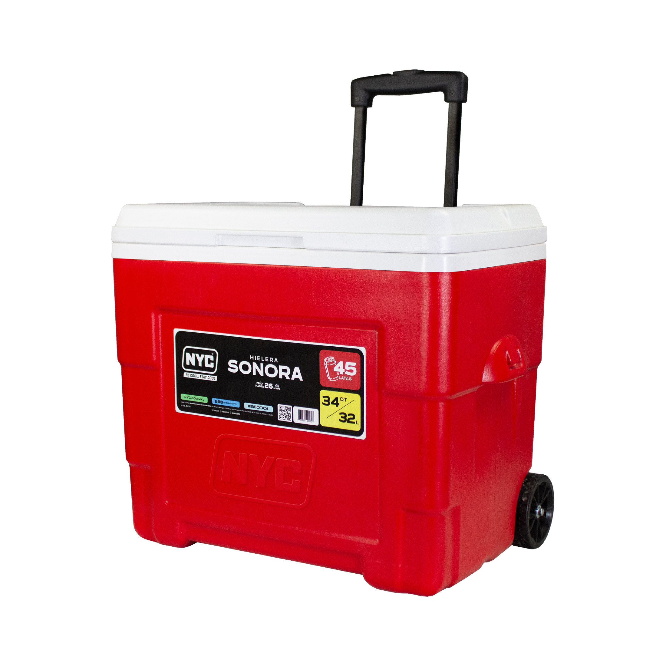 Hielera 45 Latas 32 L Nyc De 34qt Sonora Roja