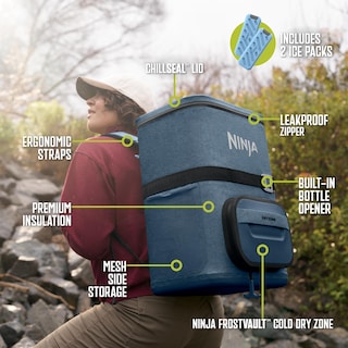 Foto 6 | Mochila Cooler Ninja Frostvault Go 36 Can Lakeshore Blue - Venta Internacional.