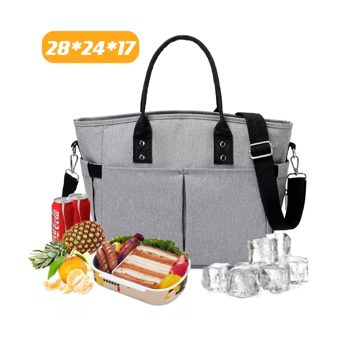 Foto 5 | Bolsa de Almuerzo BELUG Portátil Impermeable Gris