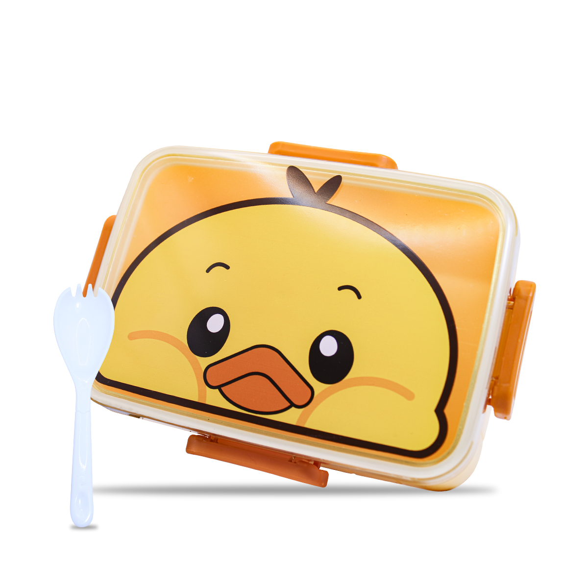 Lonchera Infantil con Separador de Alimentos y Tenedor Playbox color Amarillo