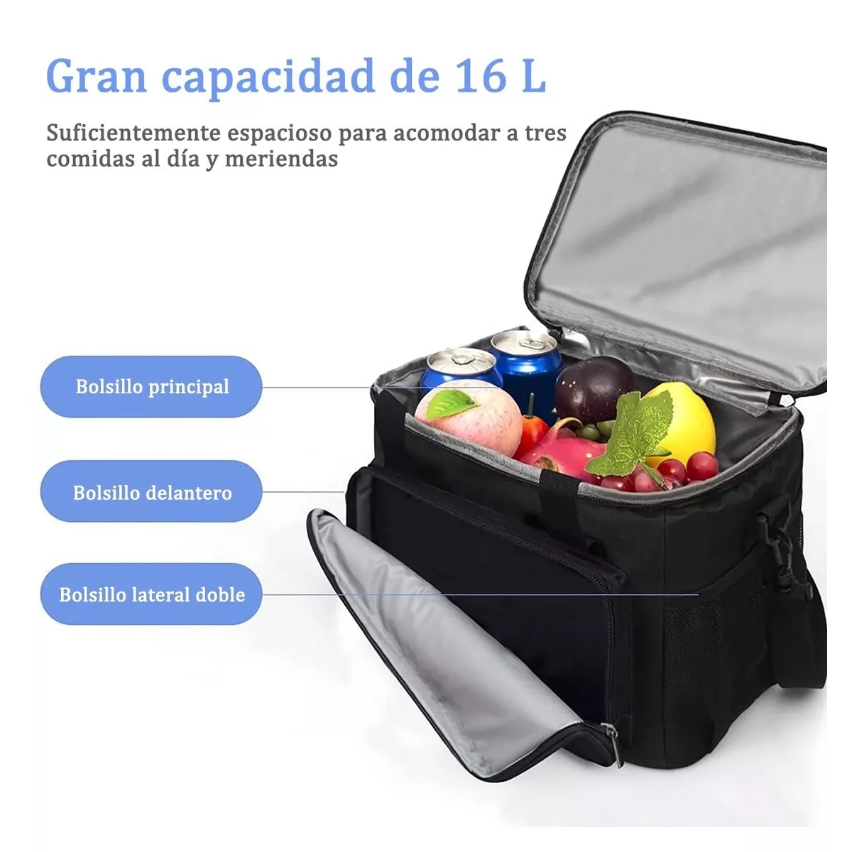 Foto 3 pulgar | Lonchera Térmica Bolsa de Almuerzo Eo Safe Imports Esi-8658 color Negro