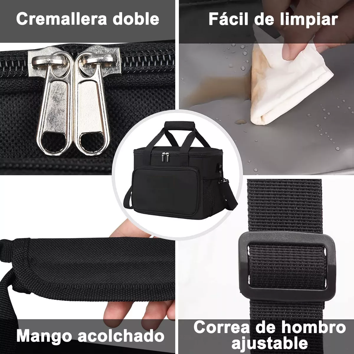 Foto 4 pulgar | Lonchera Térmica Bolsa de Almuerzo Eo Safe Imports Esi-8658 color Negro