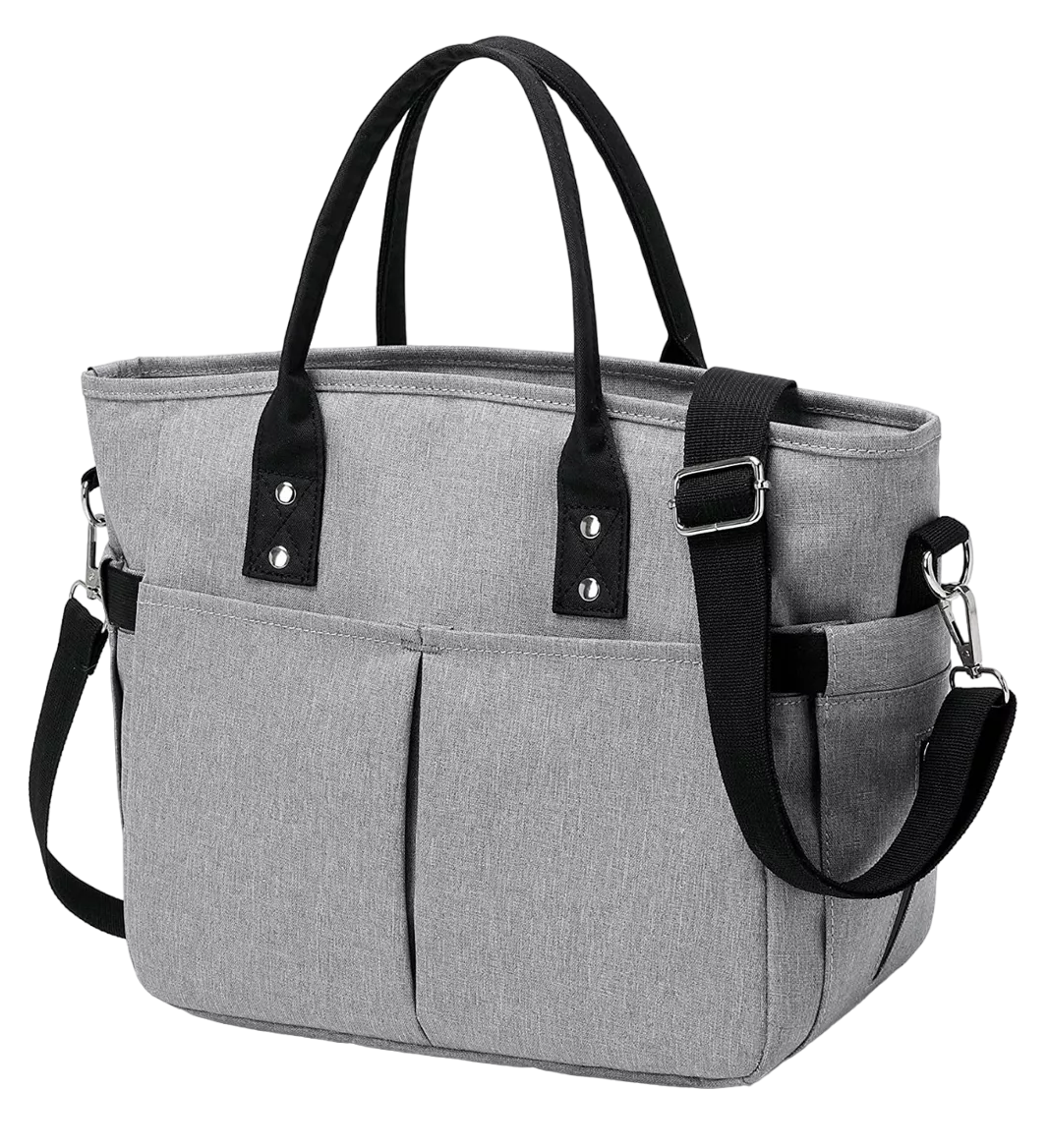 Bolsa de Almuerzo Térmica Lab.G Impermeable Gris con Correas Negras