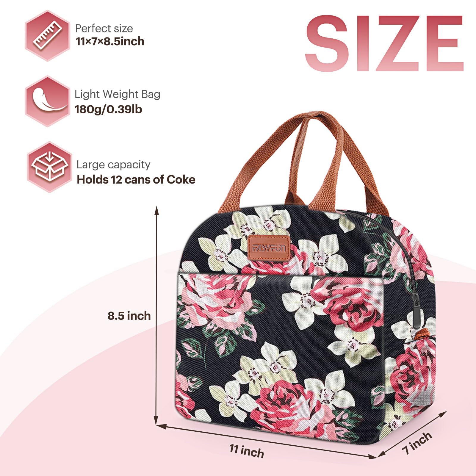 Foto 2 | Lonchera Easyfun con Aislamiento Rosa Negro - Venta Internacional