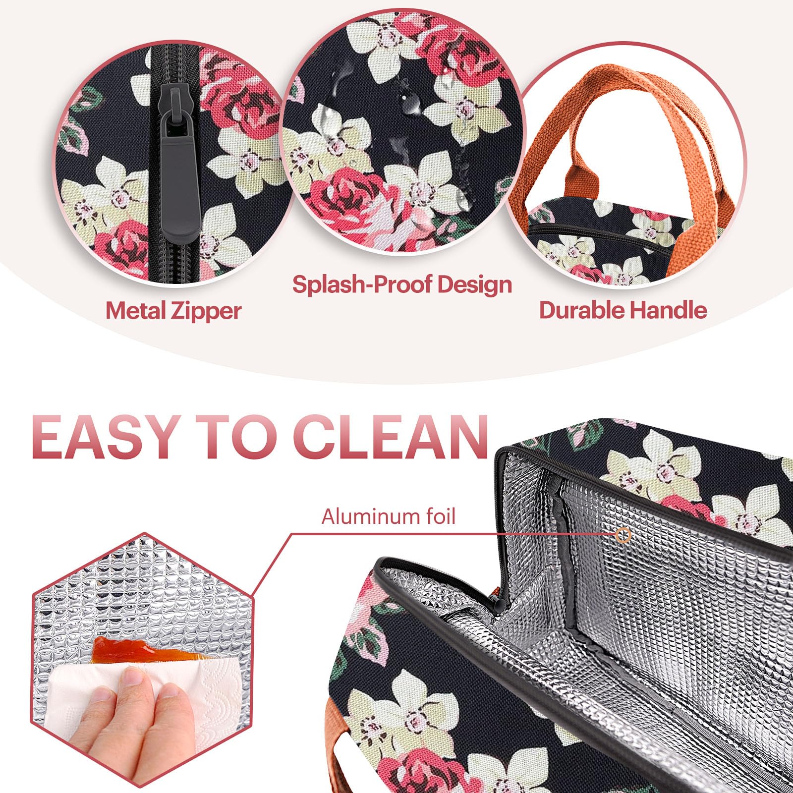 Foto 5 pulgar | Lonchera Easyfun con Aislamiento Rosa Negro - Venta Internacional