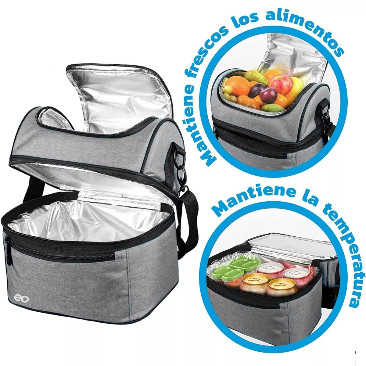 Foto 4 pulgar | Lonchera Térmica Eo Safe Imports Gris