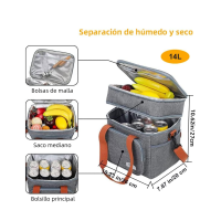 Foto 3 pulgar | Bolsa Lonchera Portátil De Gran Capacidad Eo Safe Imports Esi-14654-1 Gris
