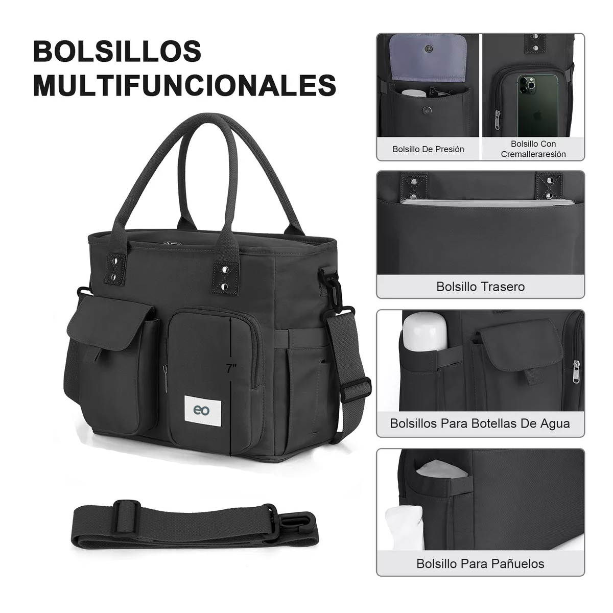 Foto 3 pulgar | Lonchera Térmica Bolsa De Almuerzo 16l Eo Safe Imports Esi-14658-1 Negro
