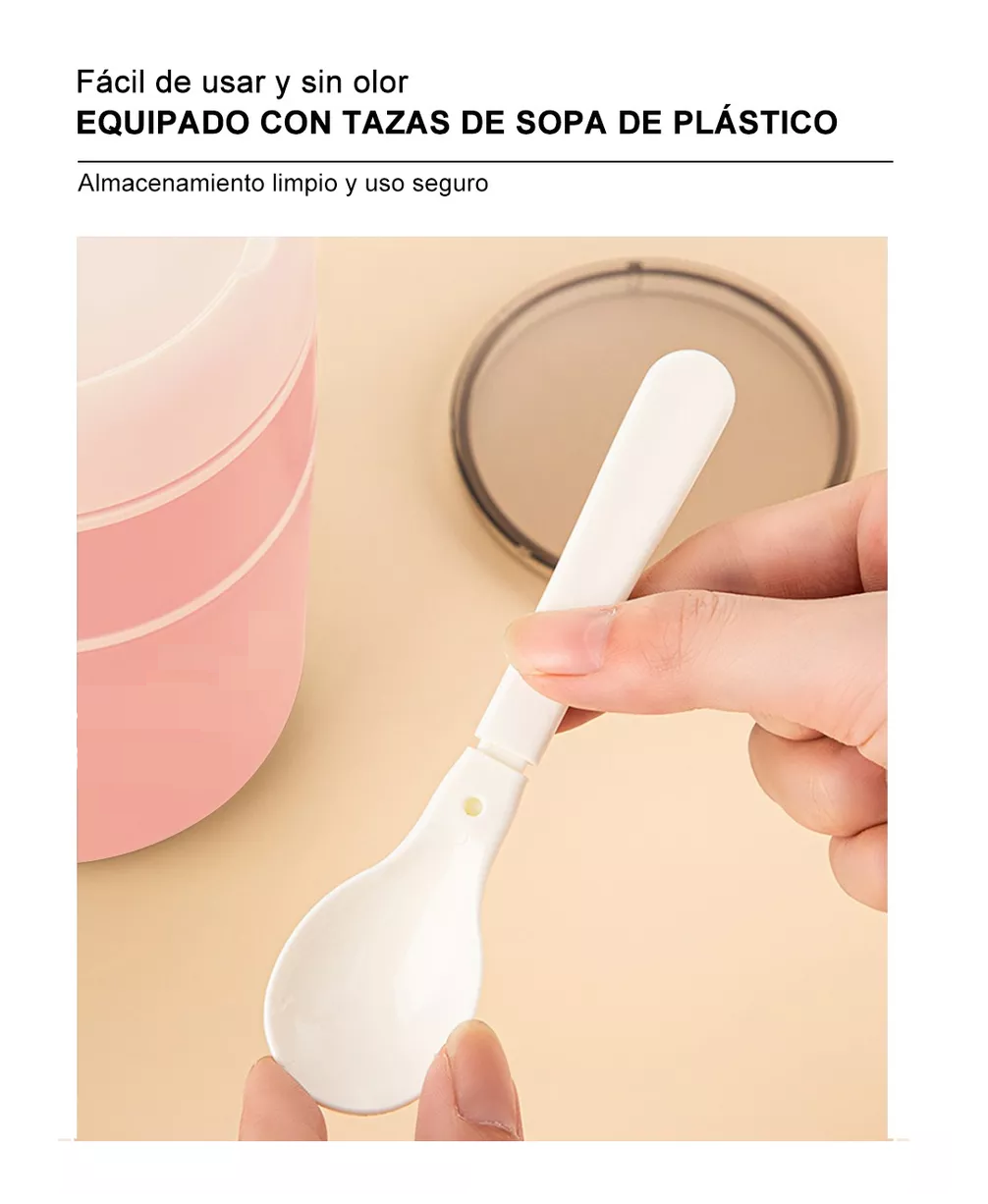 Foto 3 pulgar | Fiambrera Aislante Acero Inoxidable 710 Ml Incluye Cuchara Rosa