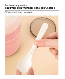 Foto 2 | Fiambrera Aislante Acero Inoxidable 710 Ml Incluye Cuchara Rosa