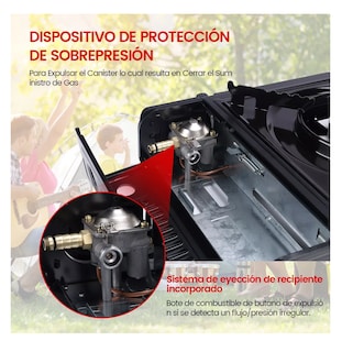 Foto 2 | Estufilla Portátil Encendido Electrónico para Camping 2 en 1 Negro
