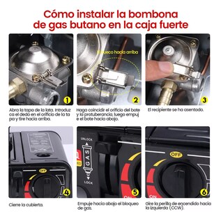 Foto 4 | Estufilla Portátil Encendido Electrónico para Camping 2 en 1 Negro