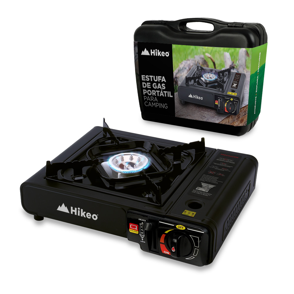 Foto 1 | Parrilla De Gas Butano Portátil Para Camping De Acero Inoxidable, Hikeo, Color Negro