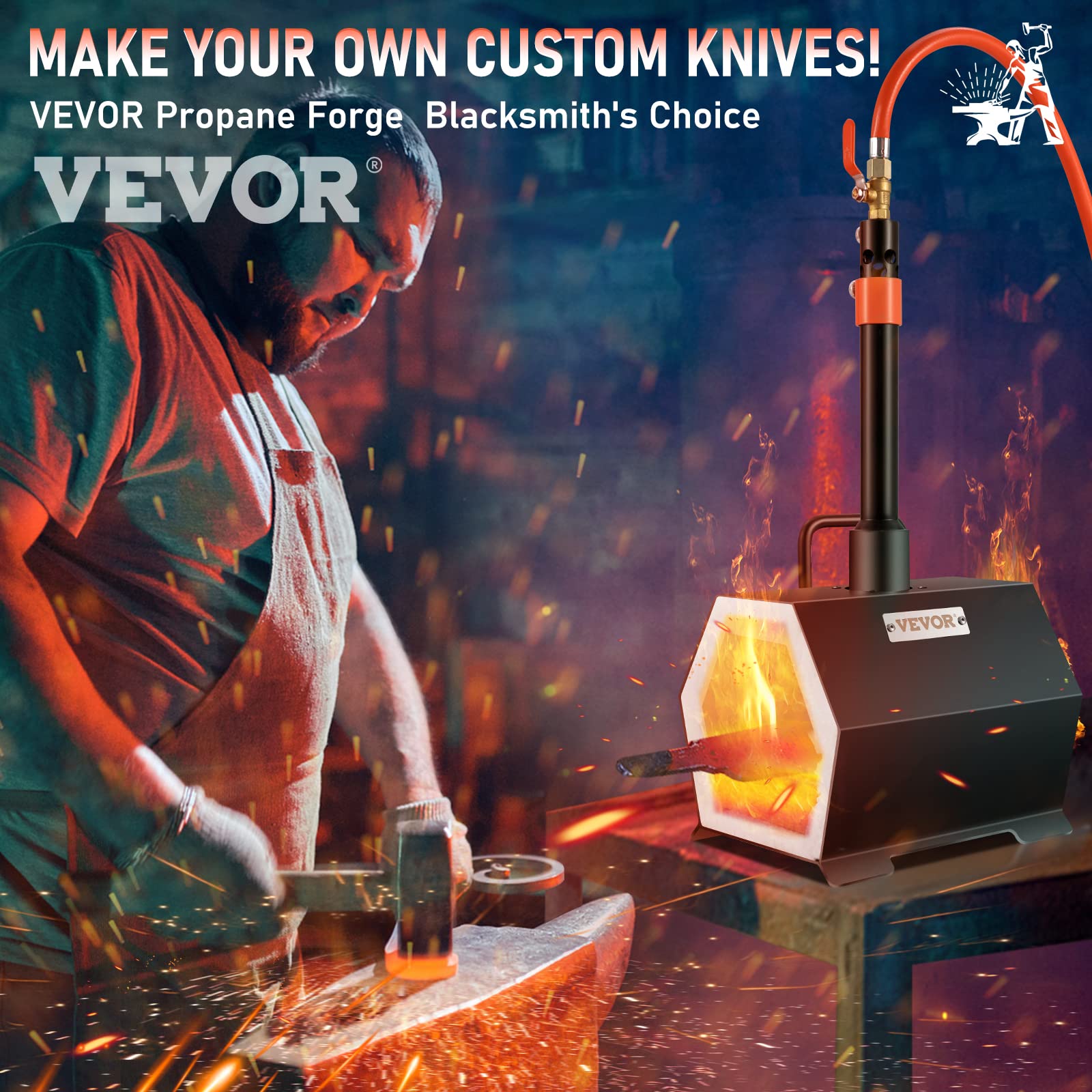 Foto 2 | Propane Forge Vevor Portátil De Un Solo Quemador, 2600 °f, Metal - Venta Internacional.