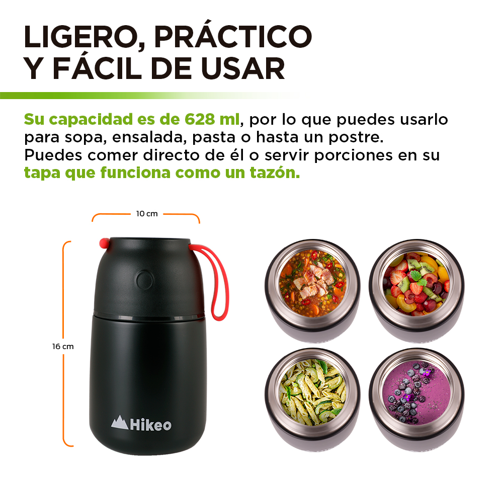 Foto 6 pulgar | Termo para Comida Hikeo de Acero Inoxidable con Cuchara