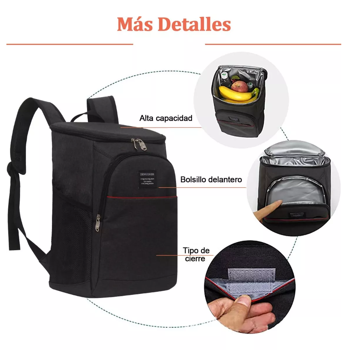 Foto 4 pulgar | Mochila Hielera Eo Safe Imports Esi9726 color Negro