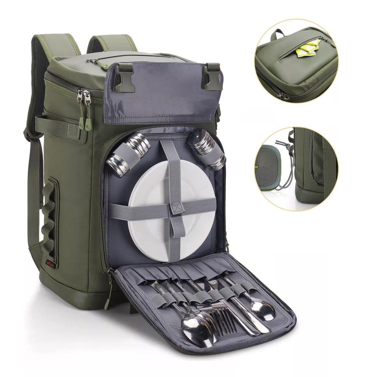 Foto 4 pulgar | Mochila Hielera Portátil Eo Safe Imports Esi-16887 Verde Impermeable 30 L