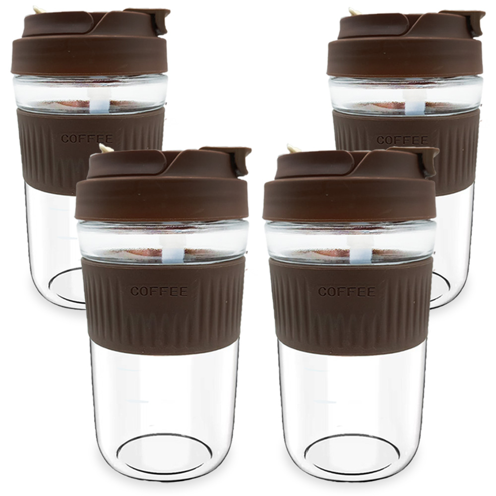 Set de 4 Pz Vaso Shendy Vendy Termo Portátil Antiderrame Multifuncional