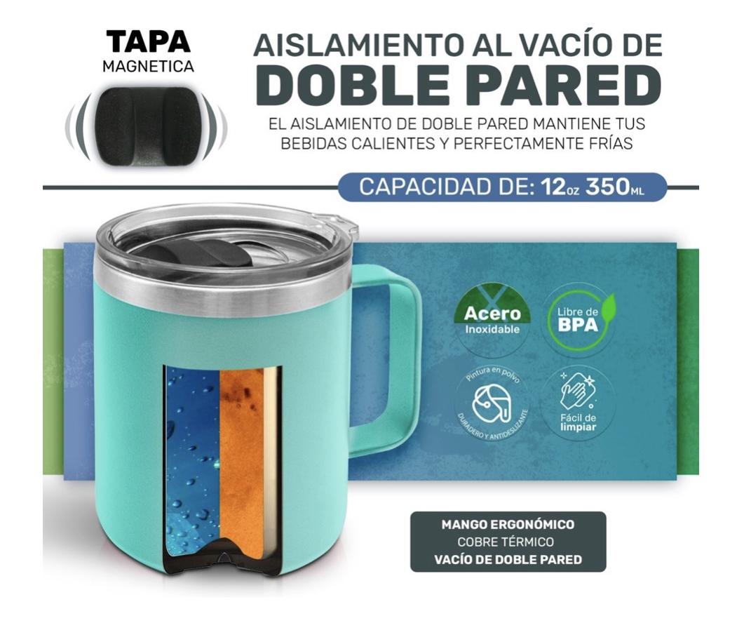 Foto 3 pulgar | Taza Para Café - Doble Capa Antiderrame Multifuncional 12oz Funbu