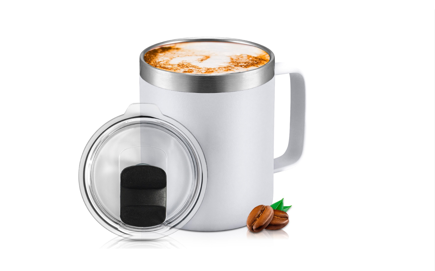 Taza para Café - Doble Capa Antiderrame Multifuncional 12oz Funbu color Blanco