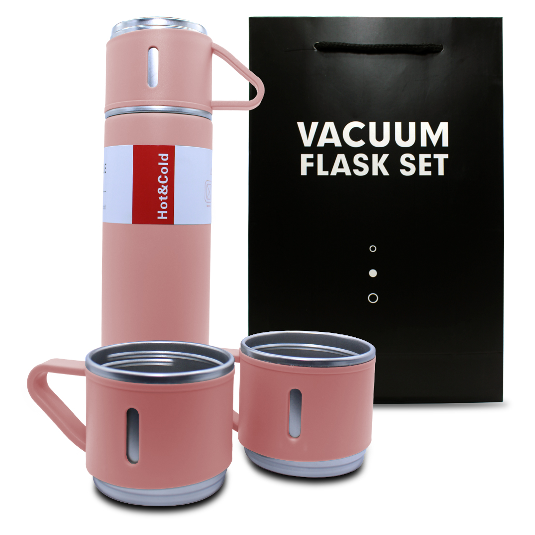 Foto 2 pulgar | Termo Besser Vacuum BT301 Rosa de Acero Inoxidable con 3 Tazas 500 ml