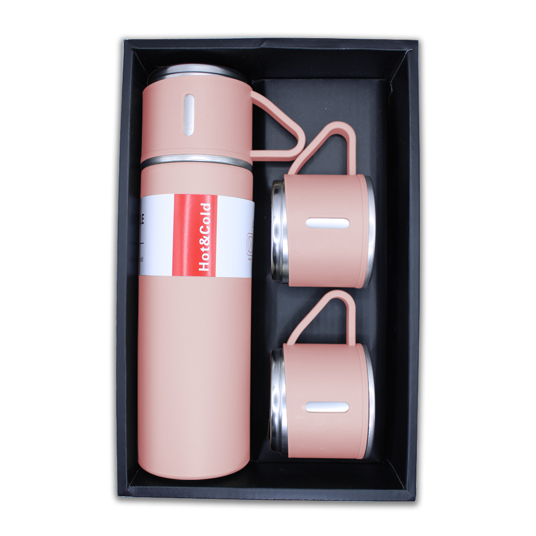 Foto 2 | Termo Besser Vacuum BT301 Rosa de Acero Inoxidable con 3 Tazas 500 ml