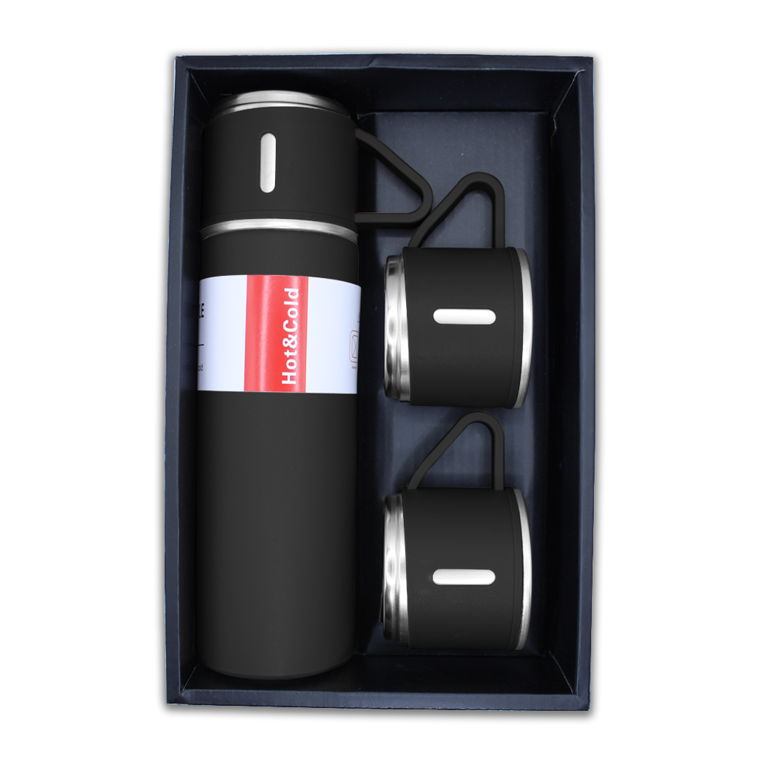 Foto 3 pulgar | Termo Besser Vacuum PB-31 Negro de Acero Inoxidable con 3 Tazas 500 ml
