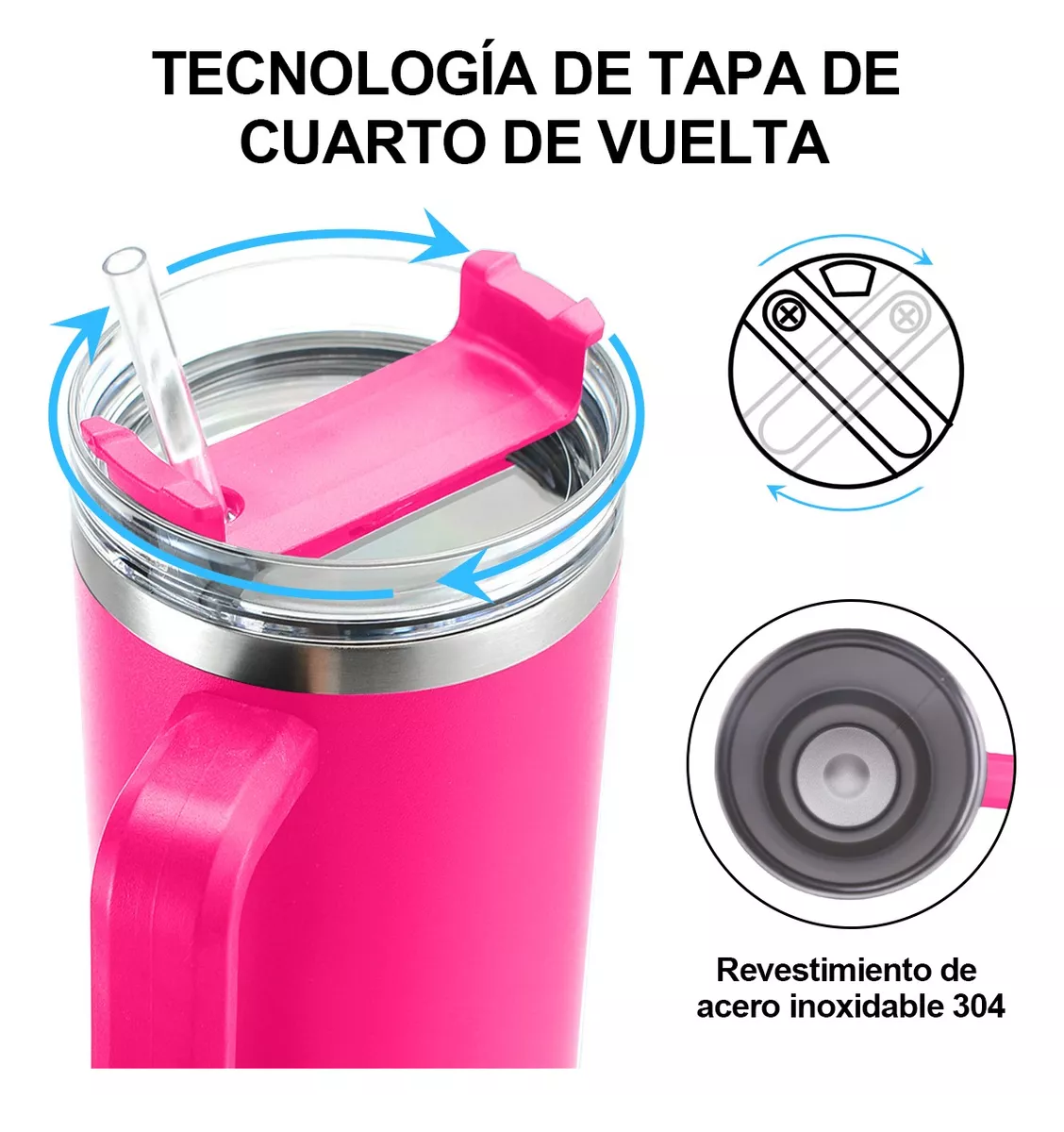 Foto 4 pulgar | Vaso Térmico Acero Inoxidable Eo Safe Imports ESI-9139 Rosa 40 oz
