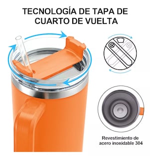 Foto 3 | Vaso Térmico 40 oz Acero Inoxidable Eo Safe Imports Esi-9140 Anaranjado