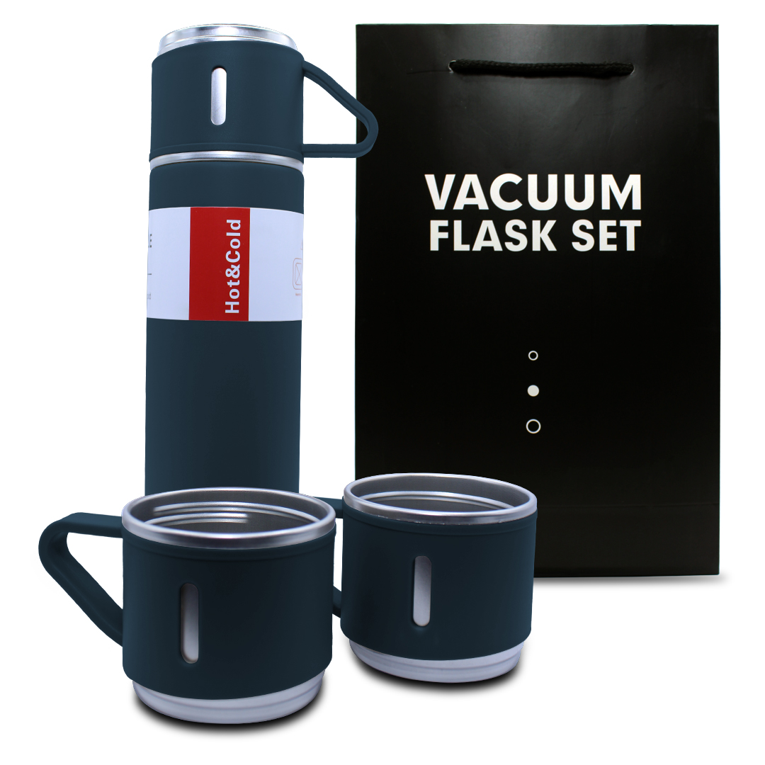 Termo De Acero Inoxidable 500 Ml Con 3 Tazas Vacuum