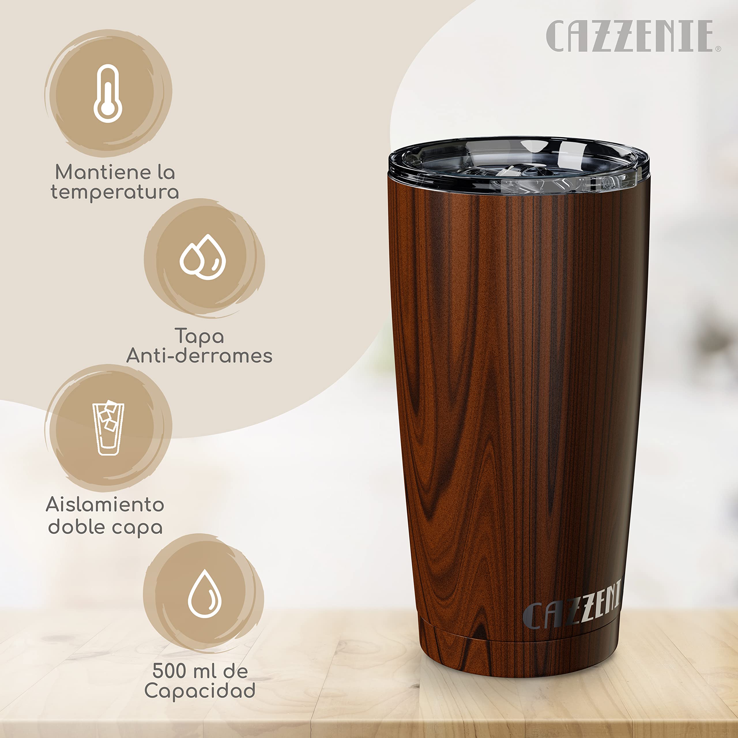 Foto 3 pulgar | Vaso Térmico de 500 ml Cazzenie