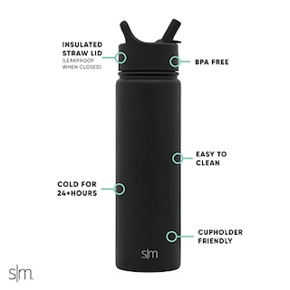 Foto 2 | Venta Internacional - Botella de Agua Simple Modern Summit Negro con Aislamiento al Vacío con Popote
