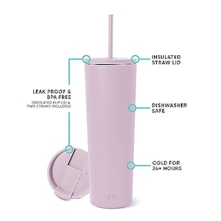 Foto 2 | Venta Internacional-Vaso Simple Modern Rosa de 500 Ml con Popote