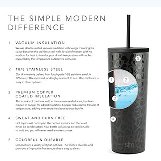 Foto 8 | Venta Internacional - Vaso Aislante Moderno Sencillo con Tapa y Popote 500 ml