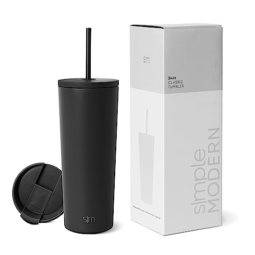 Foto 2 pulgar | Venta Internacional-Vaso Simple Modern Negro 500 Ml con Popote