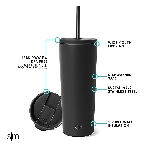 Foto 3 pulgar | Venta Internacional-Vaso Simple Modern Negro 500 Ml con Popote