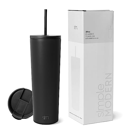 Venta Internacional - Vaso Aislante Moderno Sencillo con Tapa y Popote 590 ml