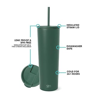 Foto 2 | Venta Internacional - Vaso Aislante Simple Modern con Tapa y Pajita 500 ml